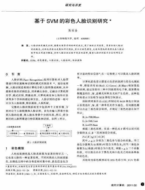 基于SVM的彩色人脸识别研究