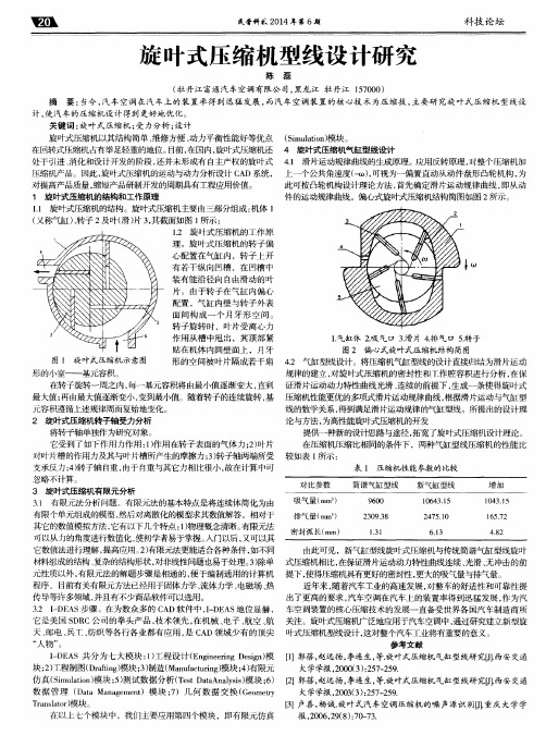 旋叶式压缩机型线设计研究