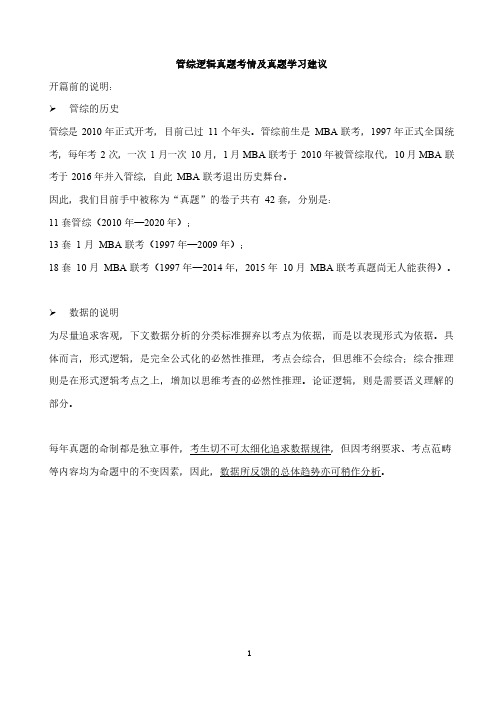 管综逻辑真题考情及真题学习建议
