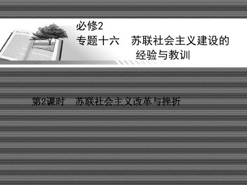2013年《金版学案》高考总复习一轮历史课件(人民版)必修2苏联社会主义改革与挫折
