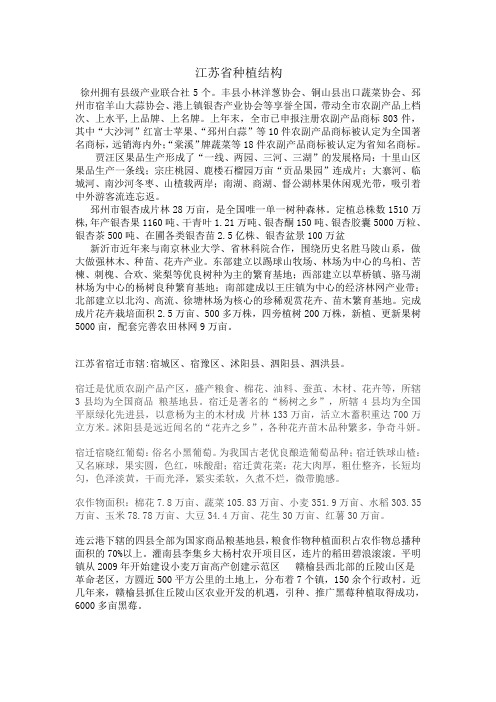 江苏省种植结构