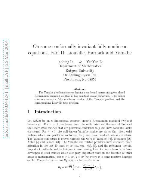 On some conformally invariant fully nonlinear equations, Part II Liouville, Harnack and Yam