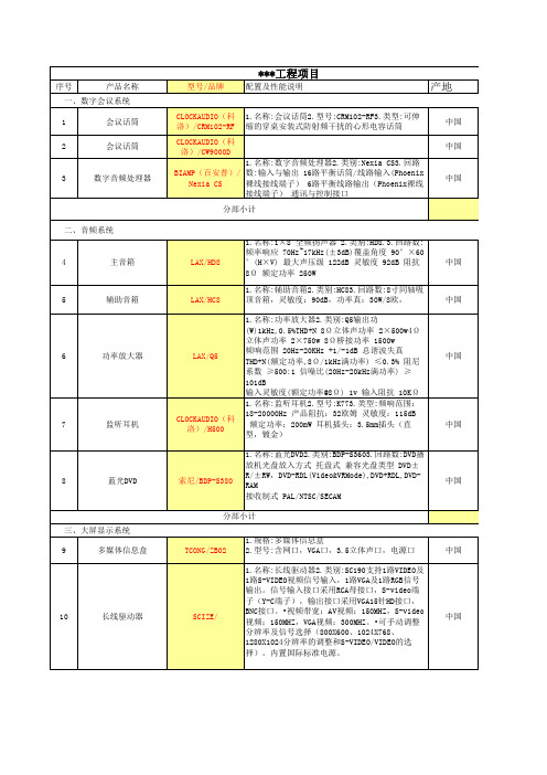 指挥中心系统建设工程报价清单