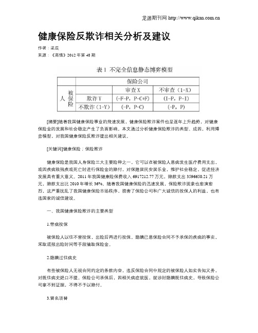 健康保险反欺诈相关分析及建议