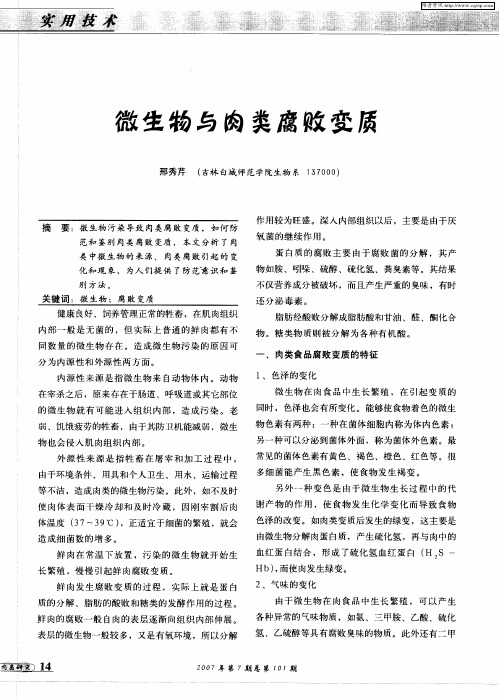 微生物与肉类腐败变质