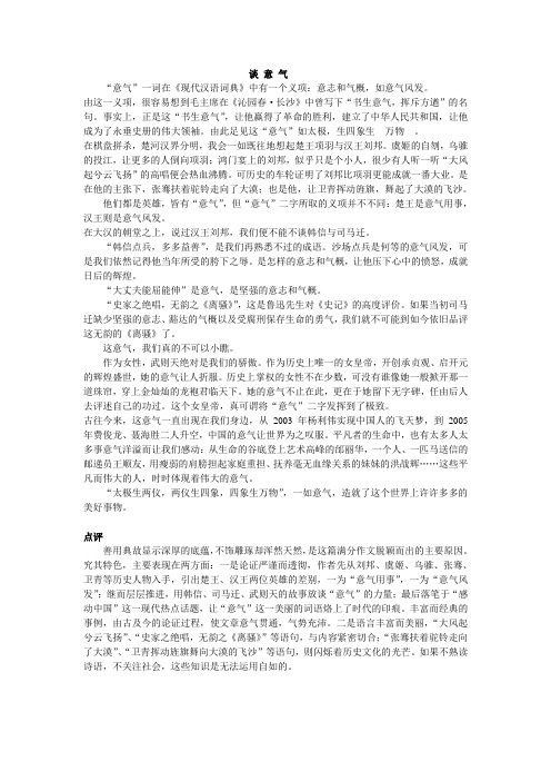 范文集锦——谈意气