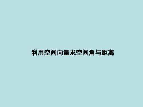 利用空间向量求空间角与距离
