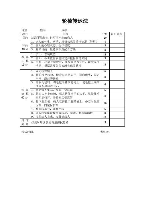 轮椅转运法