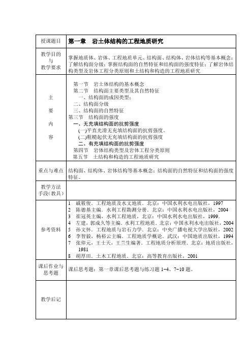 第一二章岩土体结构的工程地质研究、软弱岩石的工程地质研究讲解