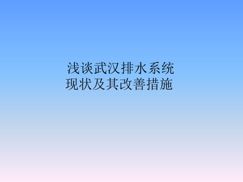 武汉排水系统现状及其改善