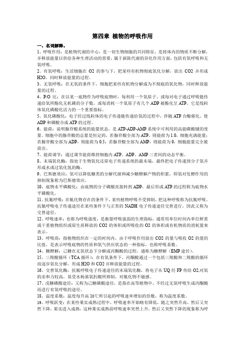 第四章 植物的呼吸作用