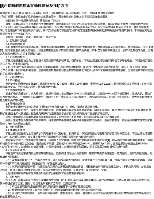 陕西旬阳老君庙金矿地质特征及找矿方向