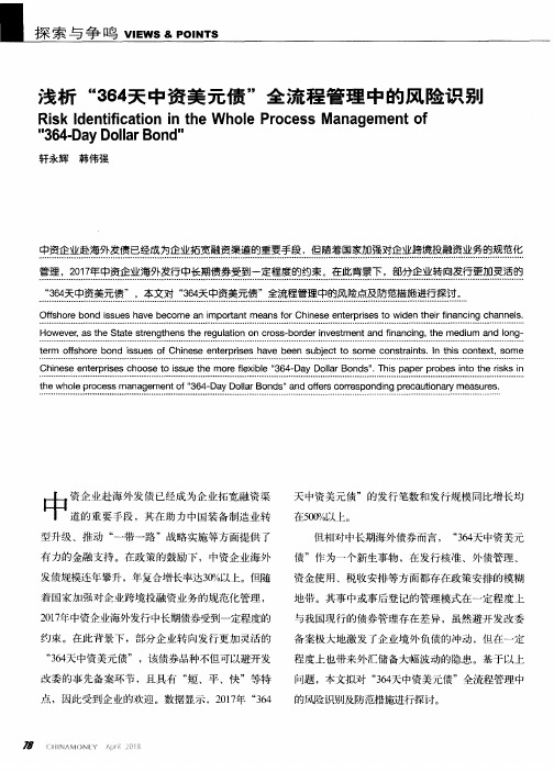 浅析“364天中资美元债”全流程管理中的风险识别