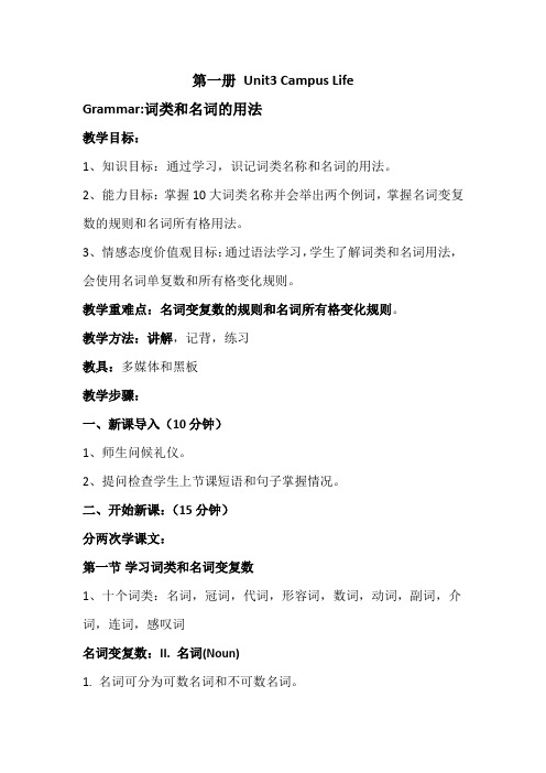 河南中职英语(语文出版社)Unit3第二十七、二十八课时：语法