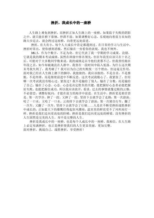 挫折,我成长中的一座桥