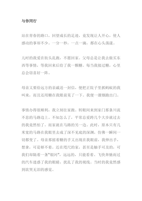 有关于与你同行作文