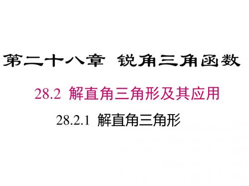 人教版九年级下册 28.2.1 解直角三角形17张PPT