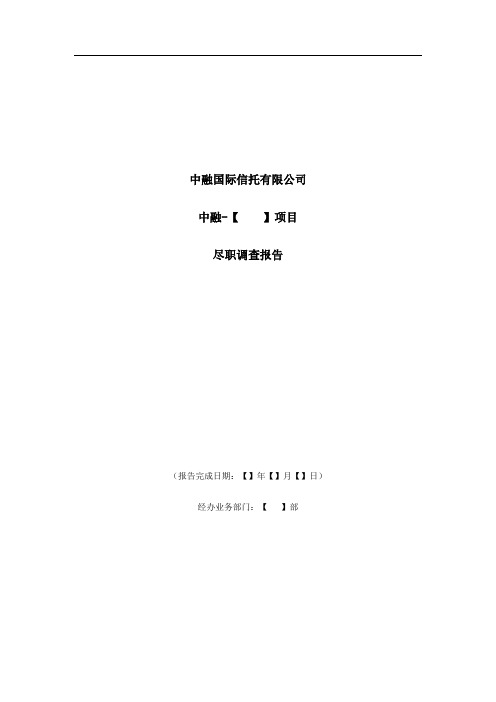 政信类信托项目尽调报告模板