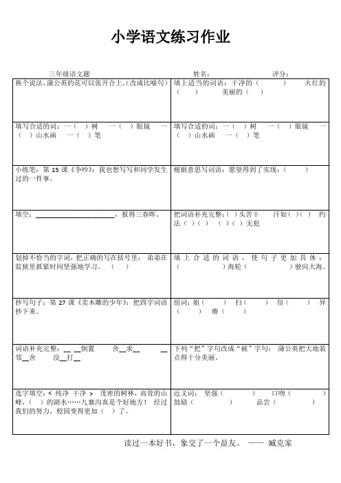小学三年级语文精作细练II (40)