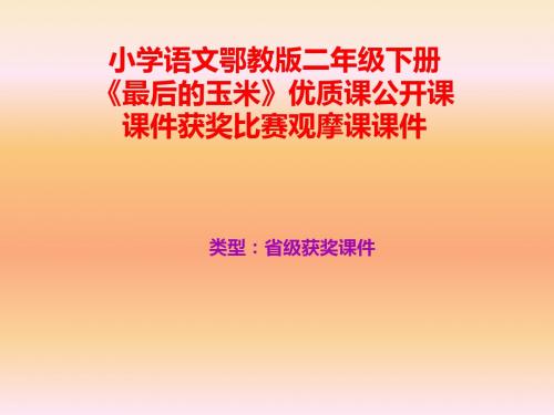 小学语文鄂教版二年级下册《最后的玉米》优质课公开课课件获奖课件比赛观摩课课件B001