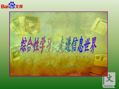 人教课标版小学五年级语文下册  综合性学习  走进信息世界   课件