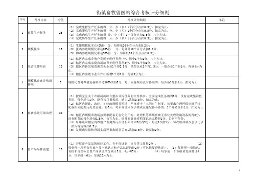 街镇畜牧兽医站综合考核评分细则