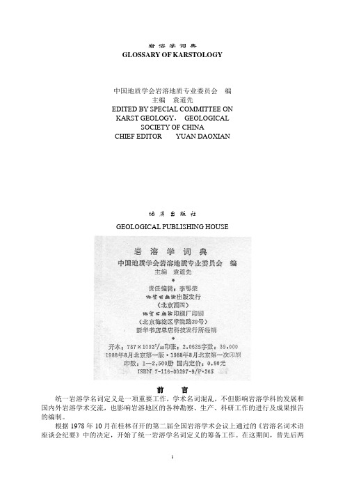岩溶学词典