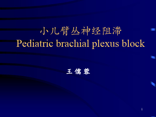 小儿臂丛神经阻滞 ppt课件