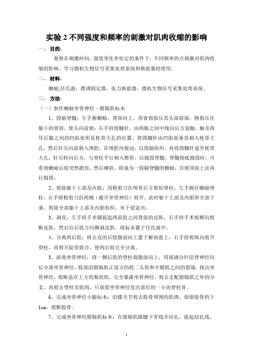不同强度和频率的刺激对肌肉收缩的影响