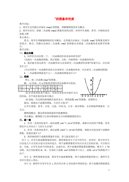 漯河市九中九年级数学上册第二十二章二次函数22.1二次函数的图象和性质22.1.2二次函数y=ax2
