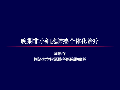 晚期非小细胞肺癌个体化治疗周彩存