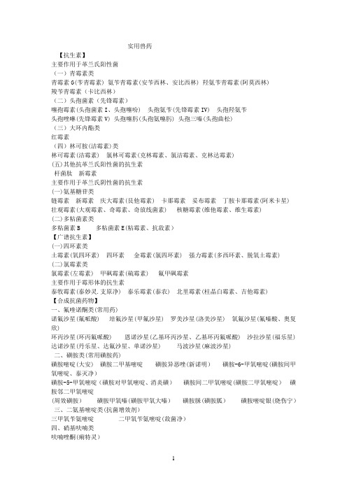 实用兽药