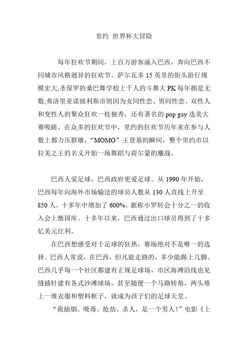 里约 世界杯大冒险