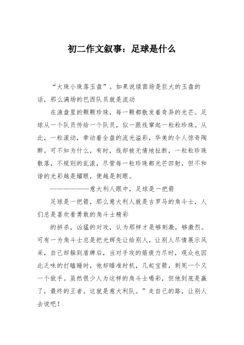 初二作文叙事：足球是什么