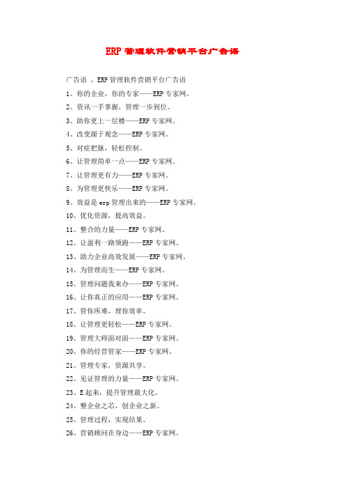 ERP管理软件营销平台广告语