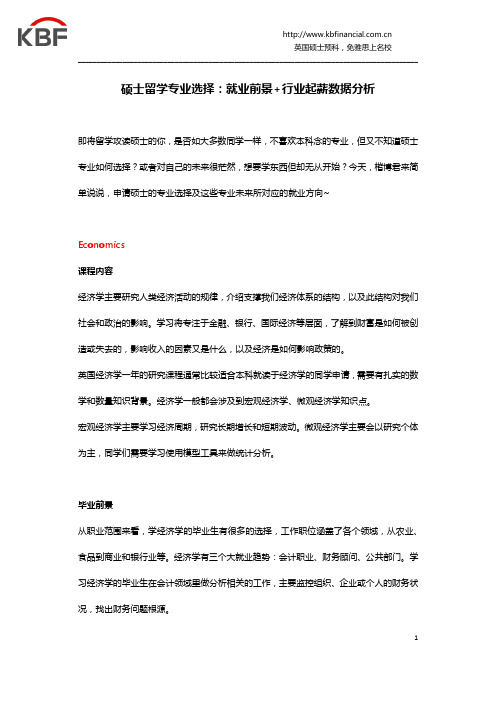 硕士留学专业选择：就业前景+行业起薪数据分析