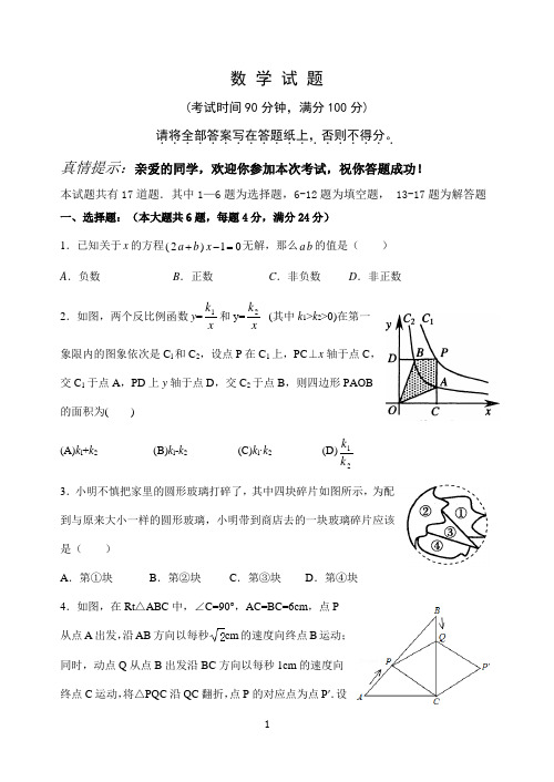 2013年济南外国语学校全省招生数学试题