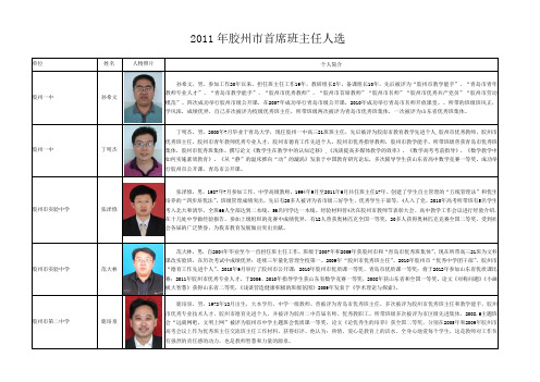 2011年胶州首席班主任人选