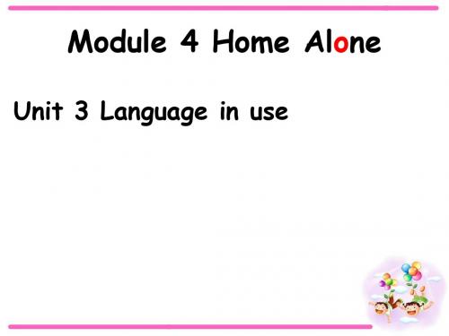 外研版九年级上册  Module 4 Home Alone Unit 3