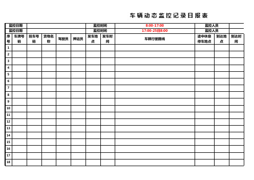 车辆监控记录表 新版本 