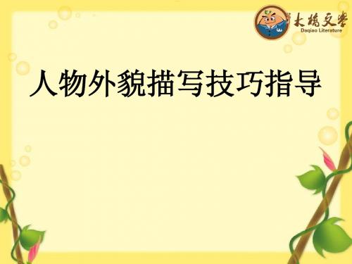 人物外貌描写技巧指导