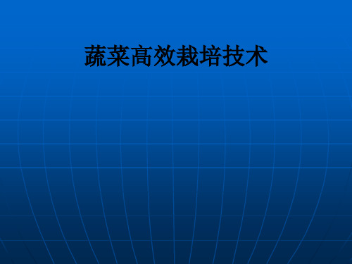 蔬菜高效栽培技术
