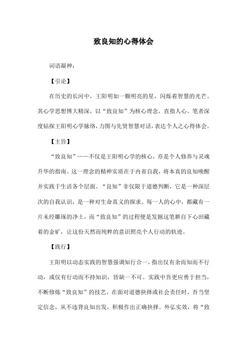 致良知的心得体会