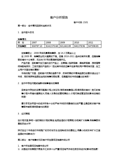 独联体客户分析之2101客户