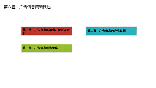 广告理论与实务第六章广告信息策略概述