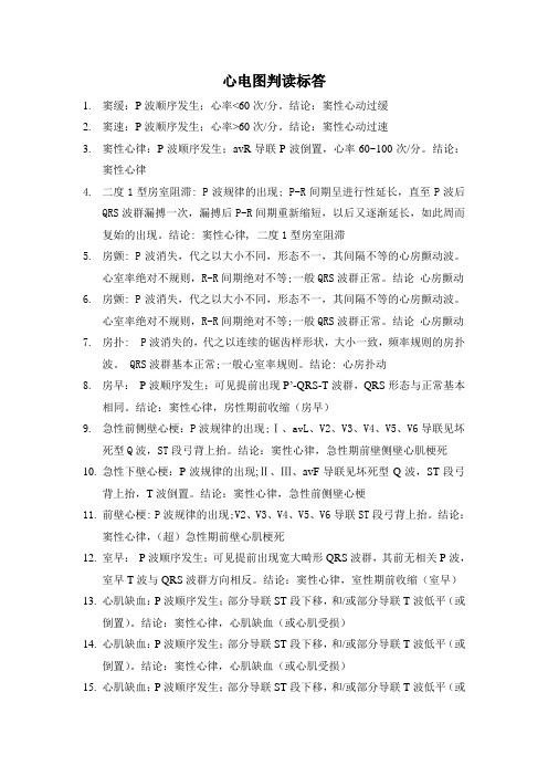 心电图判读评分标准