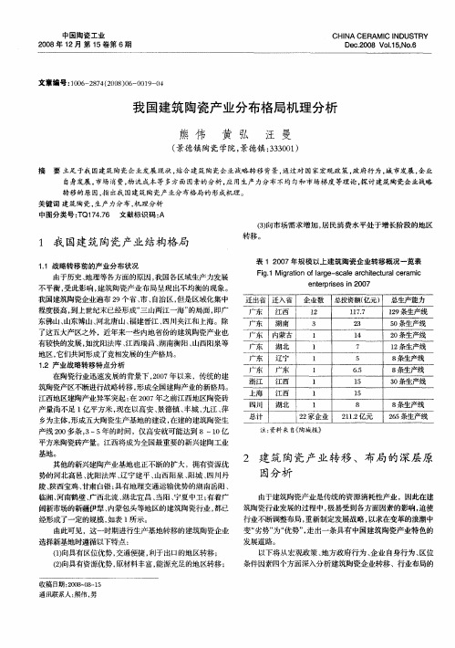 我国建筑陶瓷产业分布格局机理分析