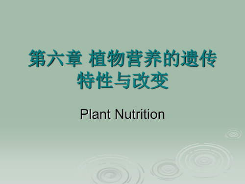 c06第六章 植物营养的遗传特性与改变