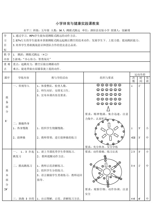 蹲踞式跳远-小学体育与健康实践课教案