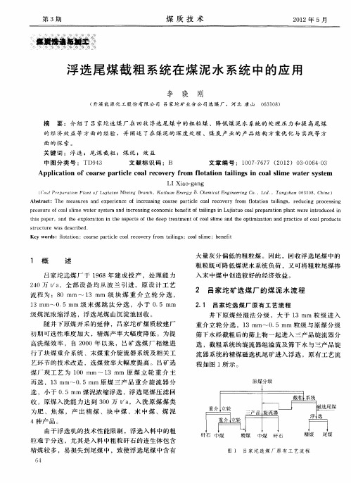 浮选尾煤截粗系统在煤泥水系统中的应用